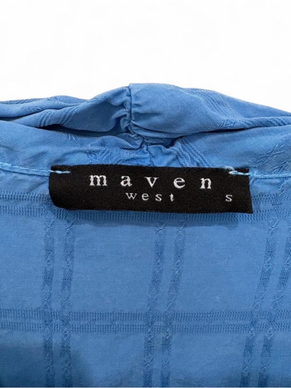 Maven West Tie Front Lightweight Flowy Blouse Cupro Long Sleeve Small Coastal - Picture 8 of 9